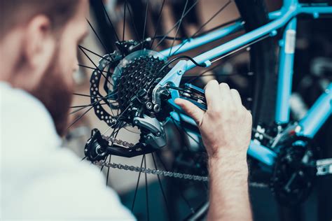 Professional Bike Mechanic Adjusting Bike
